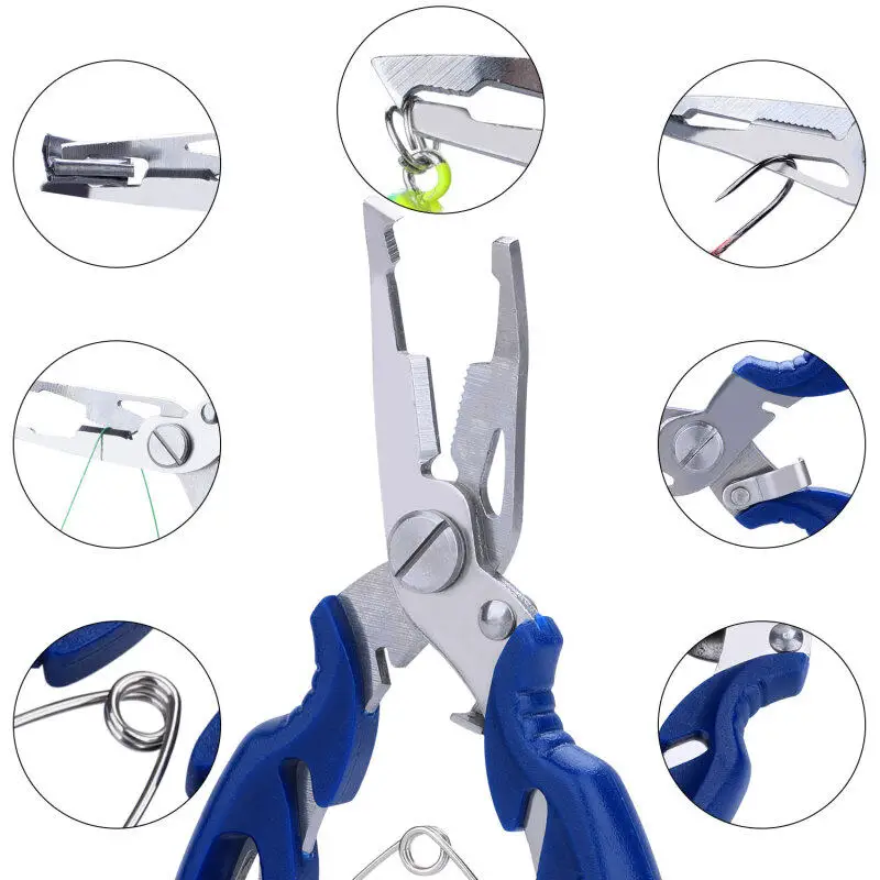 FLYSAND-Alicates de pesca, tijera de línea trenzada, cortador de señuelos, removedor de anzuelos, aparejos de pesca, pinzas multifunción - imagen 2