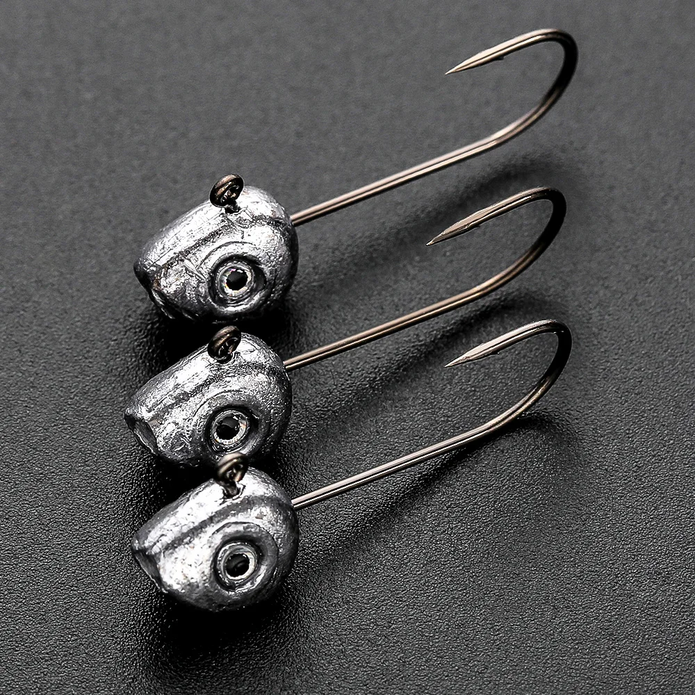 Anzuelos de pesca con cabeza plomada, señuelo de púas, anzuelo pesado de 0,5g 1G 2G, aparejos de pesca, accesorios de pesca, ojos 3D, 10 piezas - imagen 4