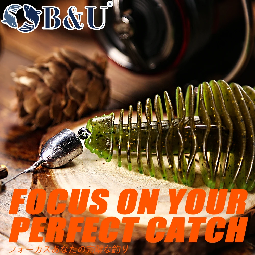 Anzuelos de pesca con cabeza de plomo B & U, 3,5g, 5g, 7g, 10g, anzuelos con cabeza de anzuelo oscilante de bala, anzuelos de gusano compensados sin malezas, accesorios de aparejos de Texas - imagen 3