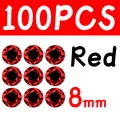 100pcs 8mm Red