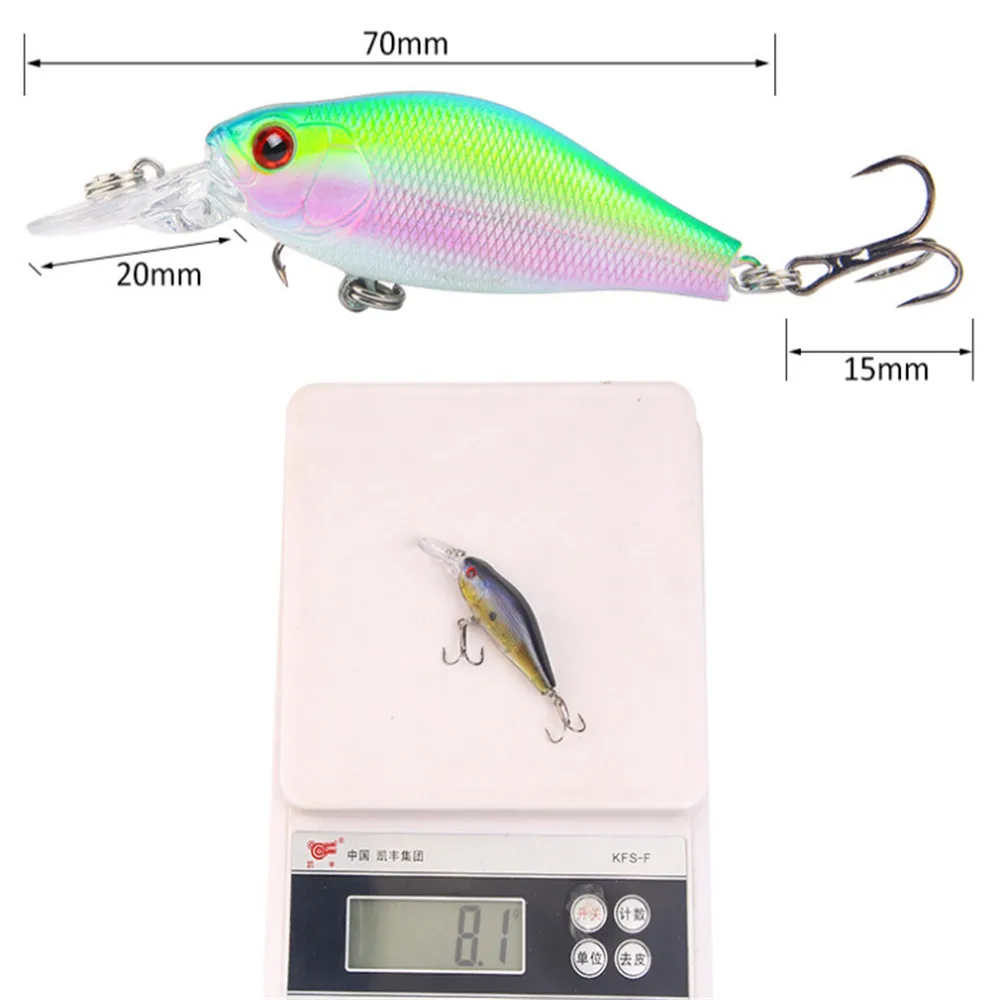 Señuelo de pesca Crankbait, cebo duro Artificial, Wobbler flotante para Lucio, manivela realista, Swimbait, aparejos de pesca, 1 Uds., 8g, 7cm - imagen 3