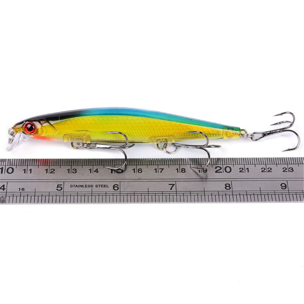 Señuelos de Pesca de pececillos, 1 unidad, 13,7g, 11cm, Crankbait Wobblers Isca, cebos duros artificiales para lubina, Lucio, Carpa