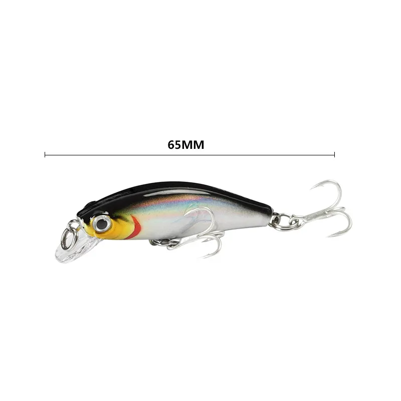 Señuelo de pesca de pececillos, cebo duro de plástico Artificial, Wobbler, ojos 3D, 55mm, 6,3g, 1 piezas