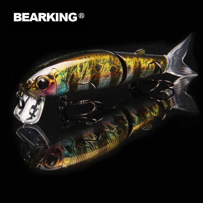 Bearking 11,3 cm 13,7g señuelo de pesca caliente minnow calidad cebo profesional cebo de natación cebo articulado equipado anzuelo blanco o negro - imagen 4
