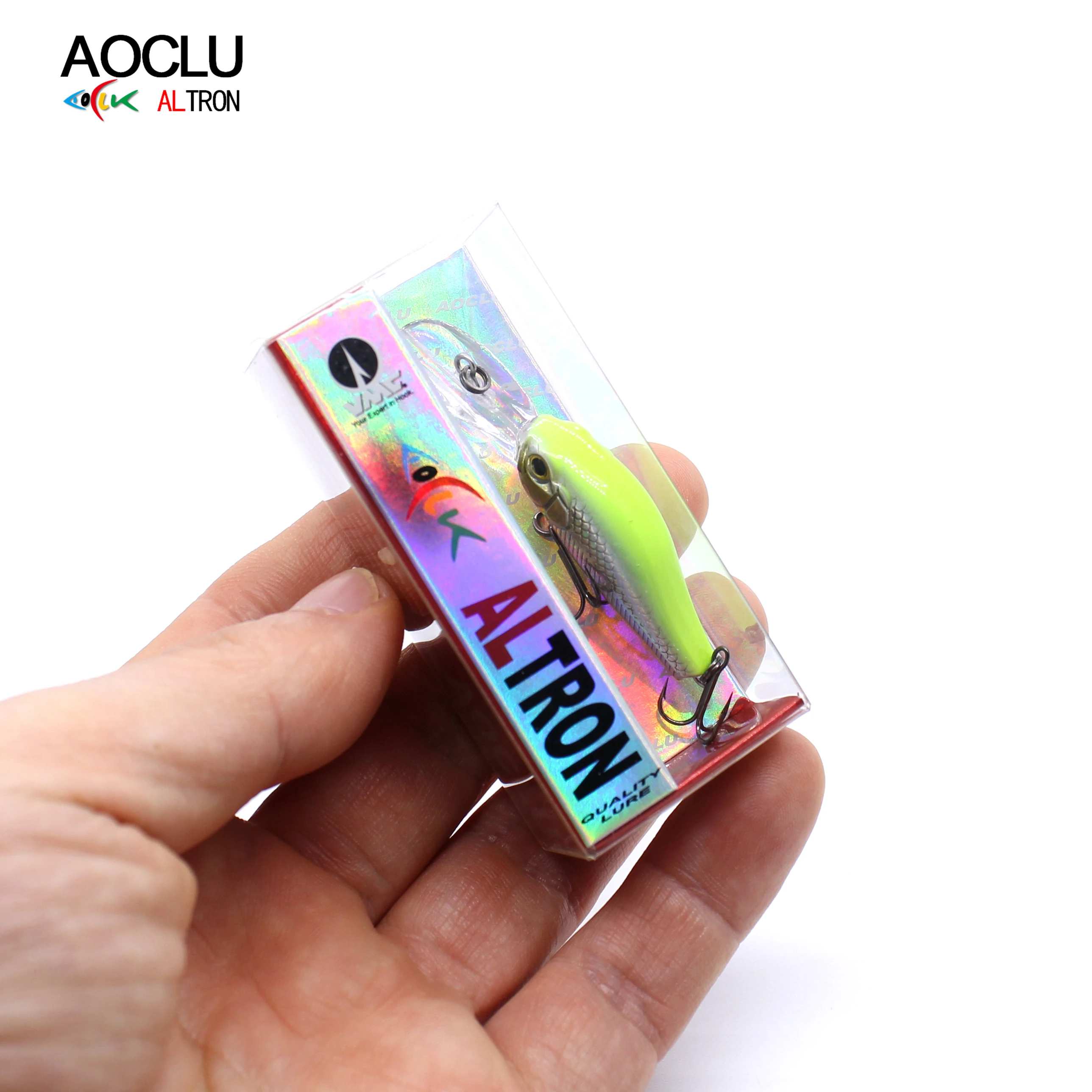 AOCLU-señuelo flotante para pececillos, cebo duro, Wobbler, manivela, Jerkbait, lubina, agua salada dulce, gancho 14 # VMC, 35mm, 2,5G, 1,2 m - imagen 5