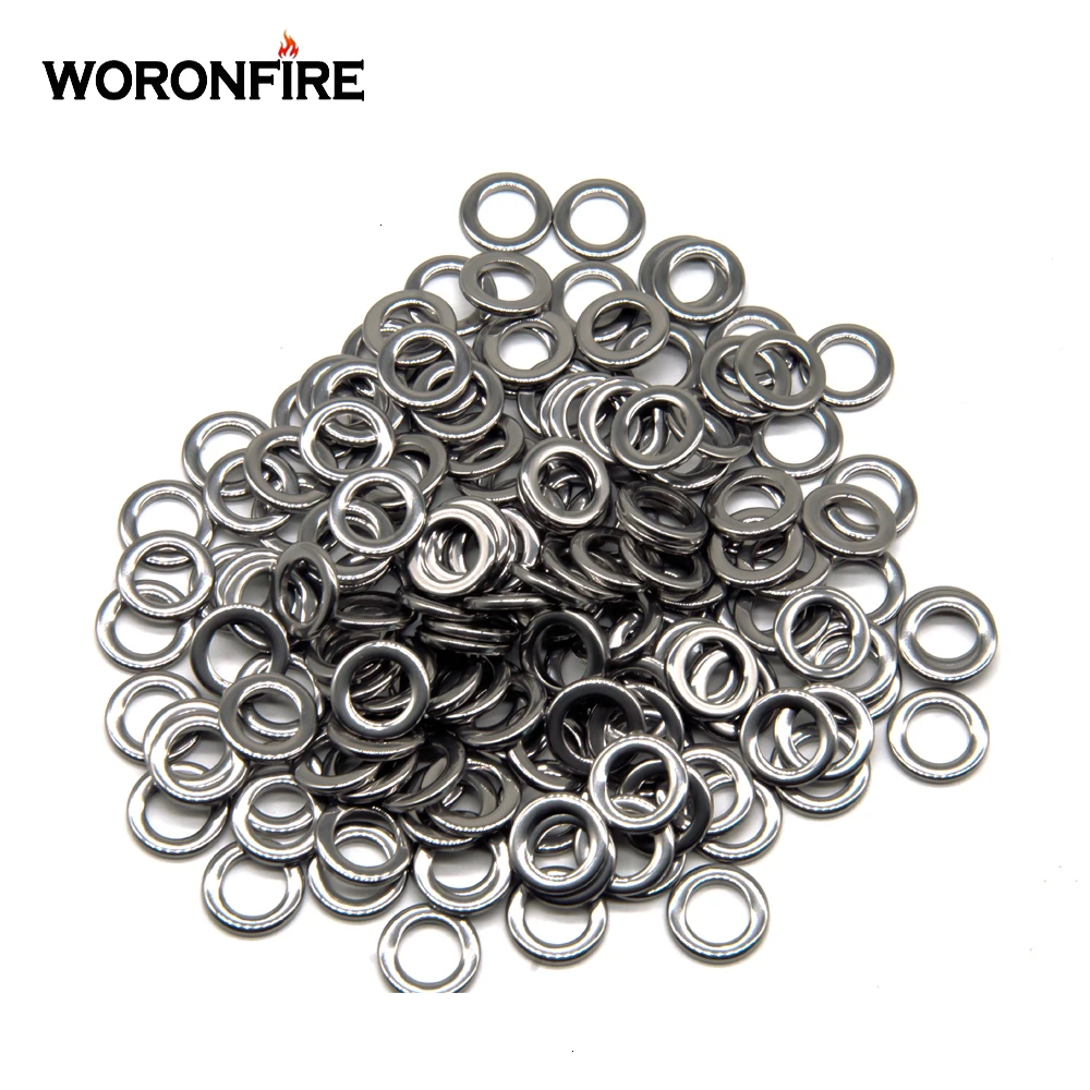 Anillo sólido de Pesca de 50/100 Uds., anillo dividido a presión de acero inoxidable 304, conector de aparejos de señuelo de Pesca, señuelos resistentes, anillo de Jigging de plomo - imagen 4