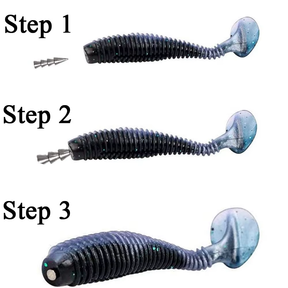 Plomos de pesca de tungsteno, accesorios de pesca de gusano blando, 0,3g-3,1g - imagen 3