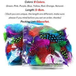 Plumas de guinea perla teñida para atado moscas