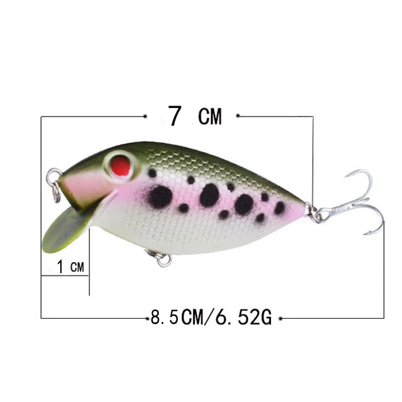Señuelo de pesca de 70mm y 6,5g Topwater, cebo duro Artificial para pececillos, herramientas de pesca de carpa, 1 unidad - imagen 5
