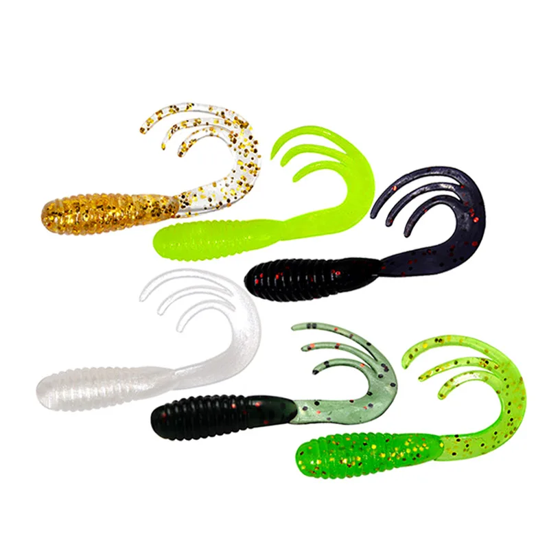 Cebo blando de cola de elfo, Señuelos de Pesca trident de 4cm/0,7g, Wobblers de silicona Artificial, gusanos, aparejos de Pesca isca, 10-50 unidades por lote - imagen 3