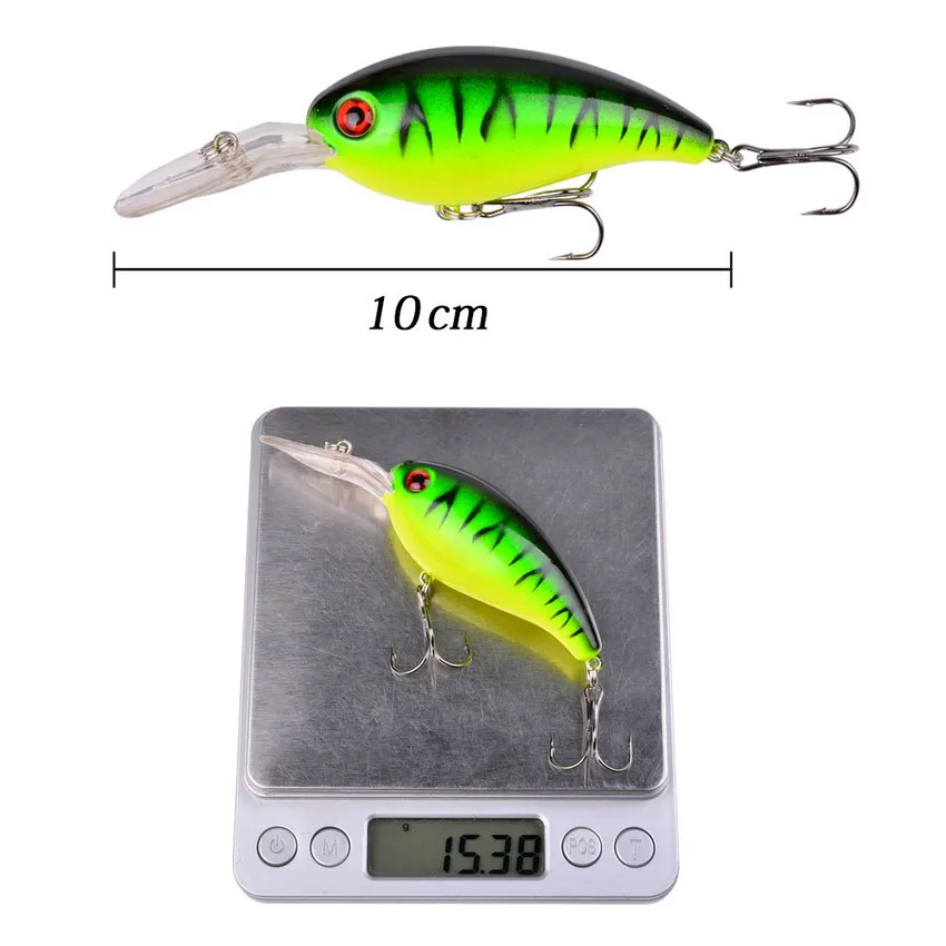 1 Uds. Señuelo de Pesca con manivela Wobbler 14g 10cm Minnow Isca señuelos artificiales Crankbait Leurre de Bass Pike Trolling aparejos de Pesca - imagen 3