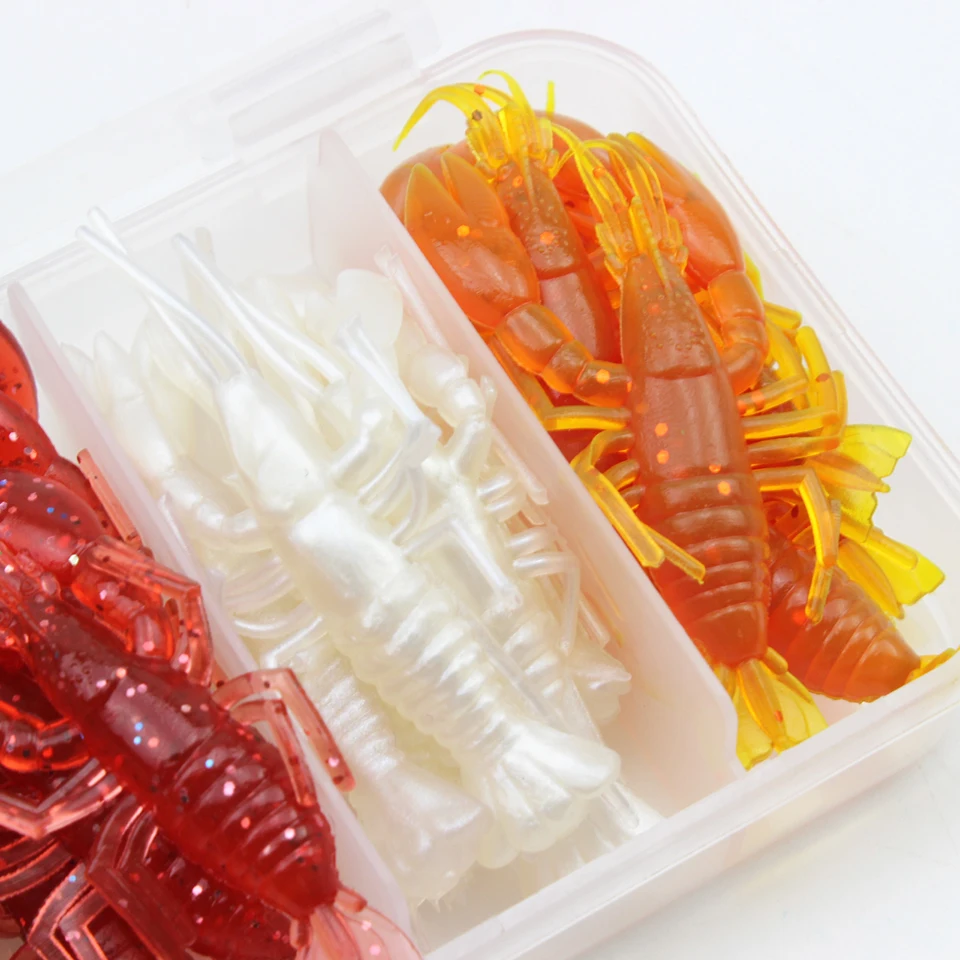 Señuelo de Pesca de Mar suave, anzuelo de pesca de carpa, wobbler, kit de pesca de goma, cebo de silicona, proteína, gusano suave, camarón, 25 unids/caja - imagen 4