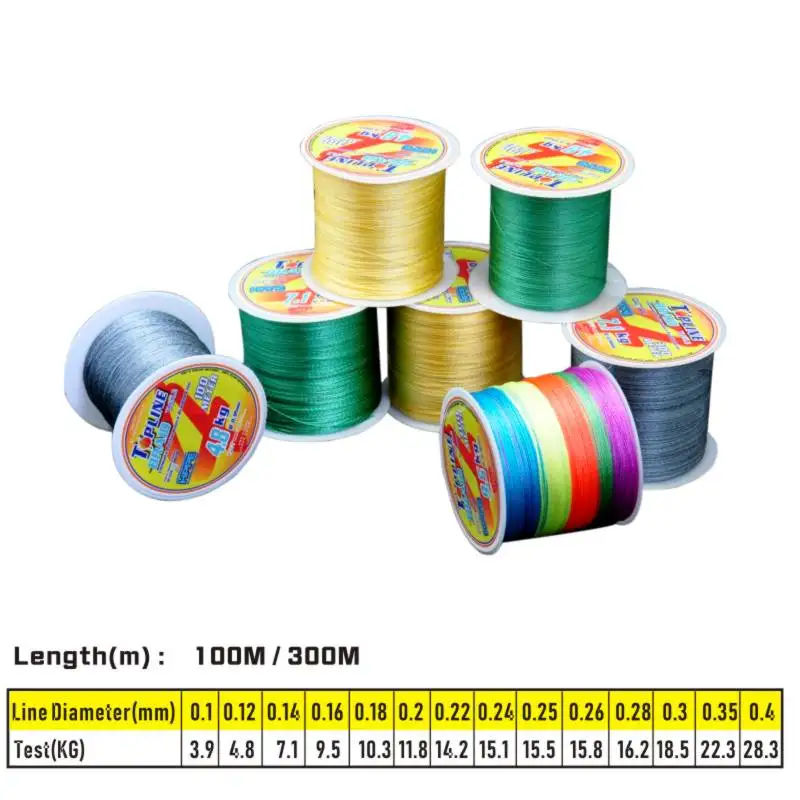 ORJD-sedal de pesca de alambre trenzado de 300M, hilo de PE de 4 hebras, multifilamento, 9LB-107LB, material multicolor japonés para carpa - imagen 4