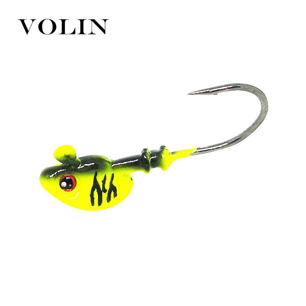 Volin-anzuelos de pesca de 2 piezas, 7g/10g/14g/21g, cebo de pesca Multicolor, gancho de plomo suave, cebo duro - imagen 4