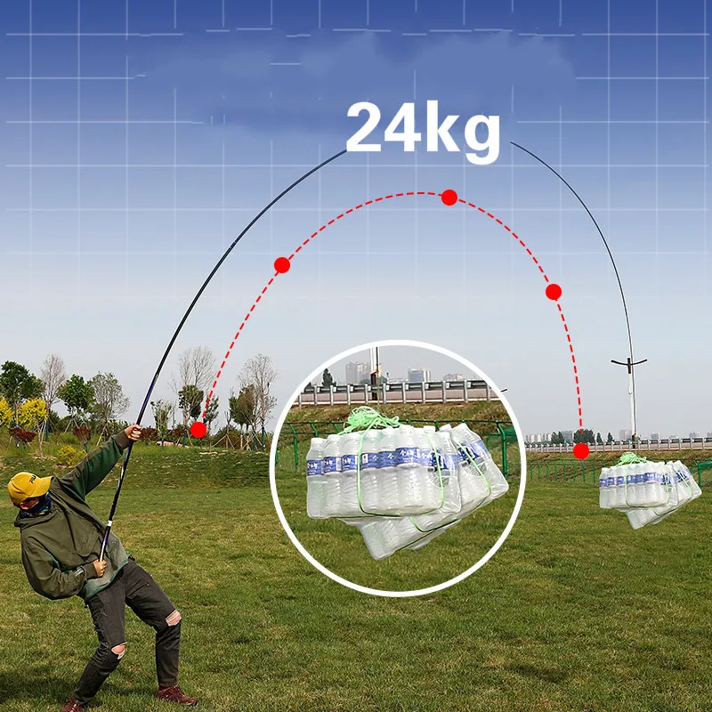 Caña de pescar ultraligera de fibra de carbono para carpa, caña de pescar telescópica dura de sección larga de Taiwán, 4,5 m-9,0 m - imagen 5