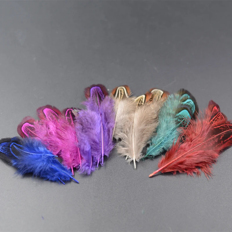 Parches de hombro de faisán con cuello de anillo, plumas de faisán natural, materiales de pesca con mosca, 8 colores opcionales, 20 piezas - imagen 4