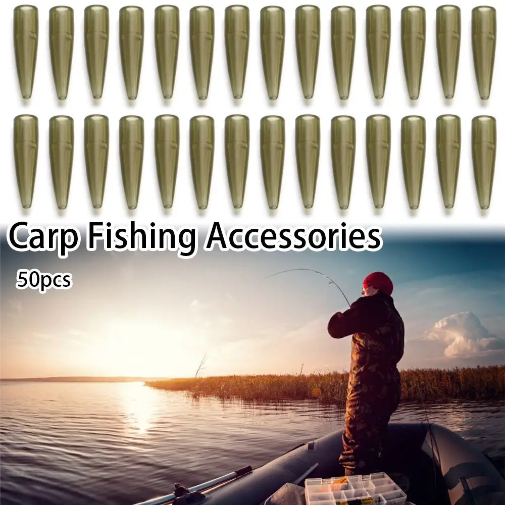 Cono de goma de manga suave antienredos para Chod Helicopter Rig, herramienta de alimentador de método de pesca, accesorio de pesca de carpa Micro, 50 piezas