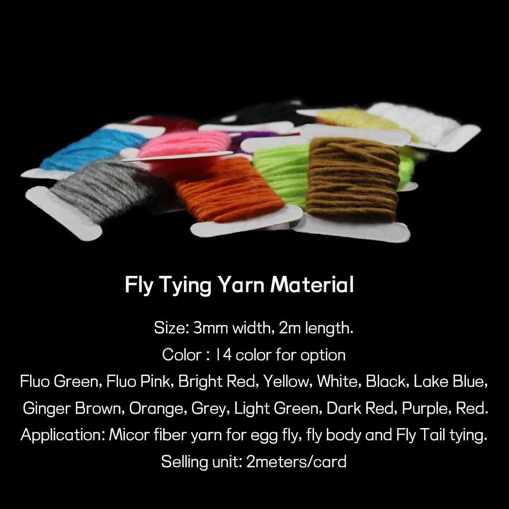 WIFREO 14 colores 3mm/2M atado de moscas hilo huevo atado de moscas Material zumbador Ninfa cuerpo cola atado fibra mosca cuerpo decoración lana - imagen 3