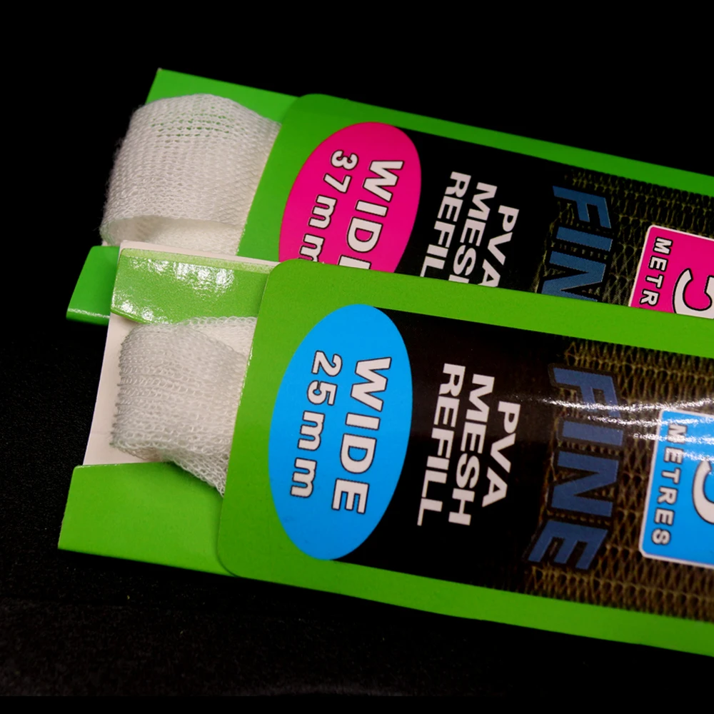 Lote de 5 m/paquete de repuesto de malla fina para pesca de carpa, alimentador de cebo, bolsa de aparejo de Boillie, PVA, 25mm, 37mm - imagen 2