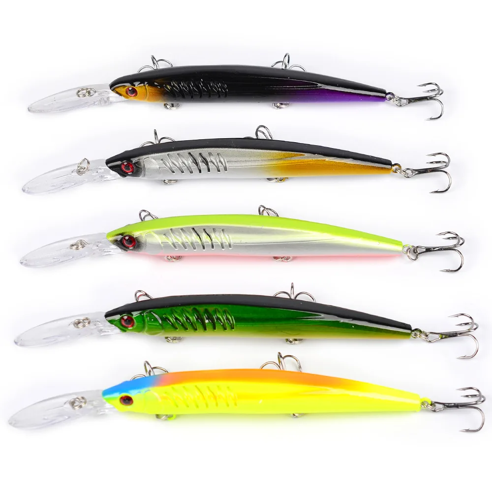 Señuelo de pesca de pececillos, cebos duros artificiales de plástico, Wobbler Crankbait, ojos 3D, 1 piezas, 12,5g, 15,2 cm - imagen 3