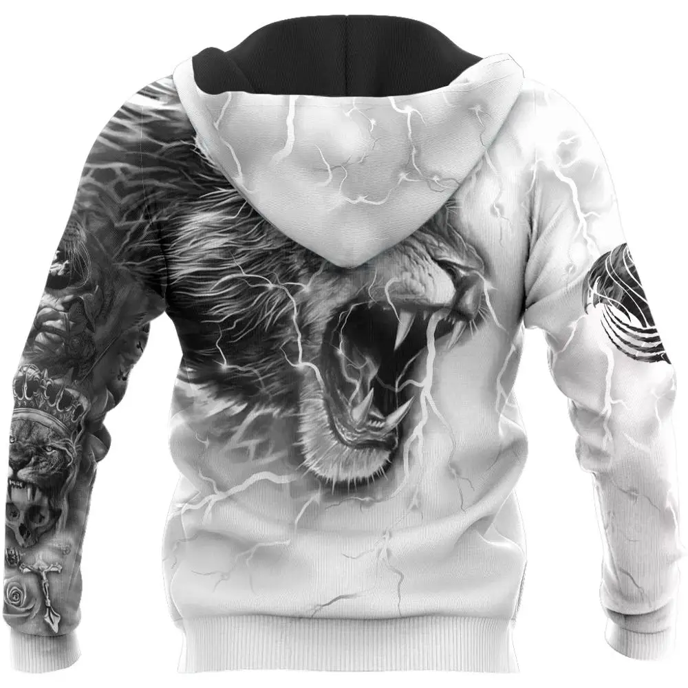 Sudadera con capucha 3D tatuaje León hombre ropa urbana Harajuku - imagen 5