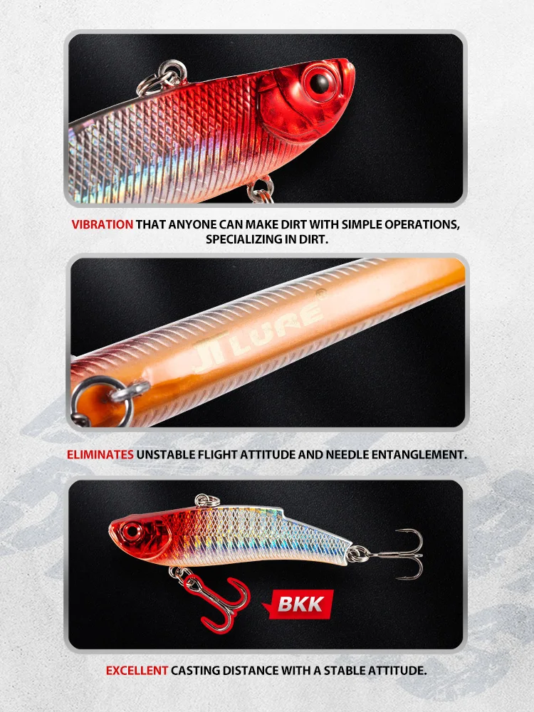 Señuelos de Pesca VIB de 70mm y 20g, cebos duros de hundimiento de fundición larga, Wobblers, vibración, JT9320 - imagen 4