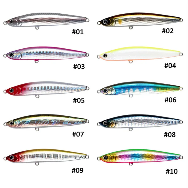 Water Sniper-señuelo de pesca Artificial, cebo de lubina que se hunde, anzuelos triples, lápiz de tirón, 10,5g, 75mm, accesorios de pesca - imagen 5