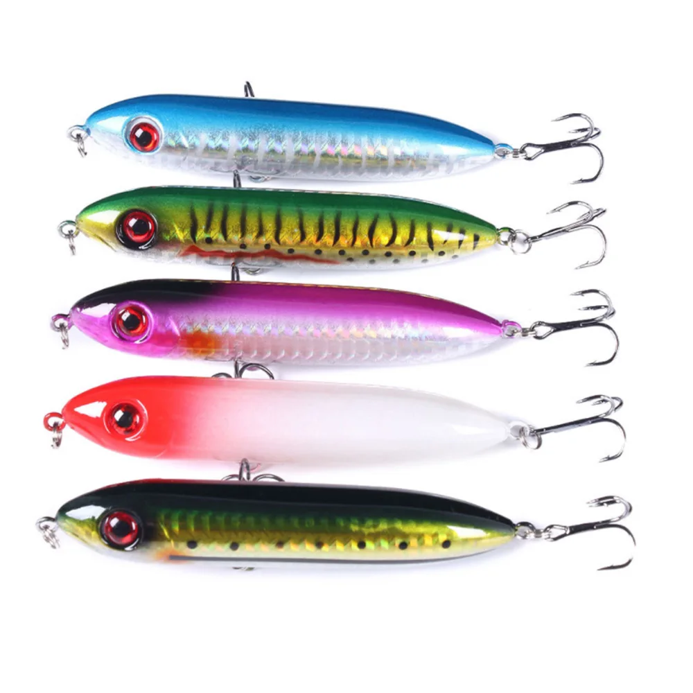 Señuelo tipo lápiz Topwater, 10cm, 12g, sonajero, caminar al perro, Pesca, Wobbler, Pesca, Spook, cebo para superficie, cuerpo en blanco sin pintar - imagen 5