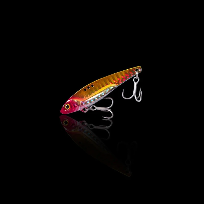 Señuelo de hoja Vib de Metal con ojos 3D, 6 colores, 5/7, 5/13/16/20G, cebos de vibración que se hunden, vibración Artificial para pesca de lubina, perca - imagen 3