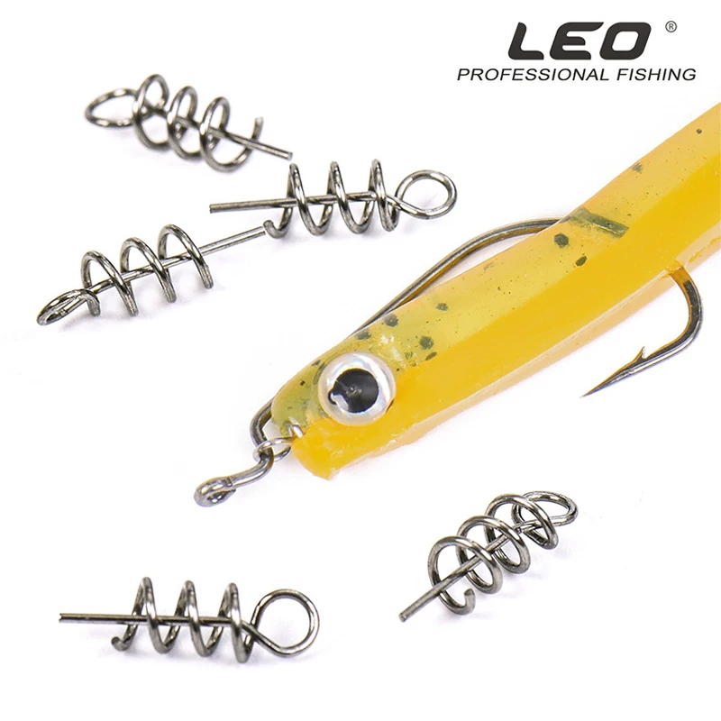 Pin de cebo blando de acero inoxidable, pasador de gusanos de 14mm, Pin de pesca, resorte de bloqueo fijo, gancho de manivela, gancho de conexión, aguja LEO, 50-100 unids/bolsa - imagen 3