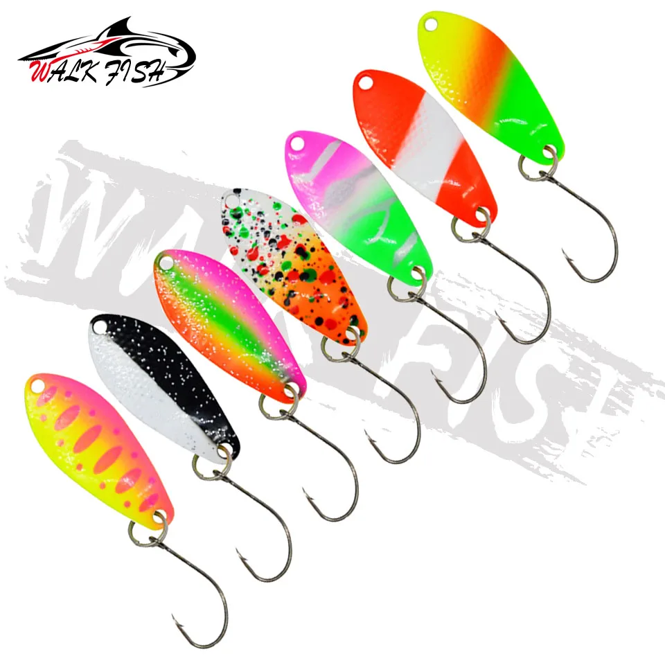 WALK FISH mezcla de colores 2g 2,3g 3g 5g señuelo cuchara de Pesca cebo de natación Isca Artificial señuelo de trucha Pesca Leurre Truite cucharas - imagen 3