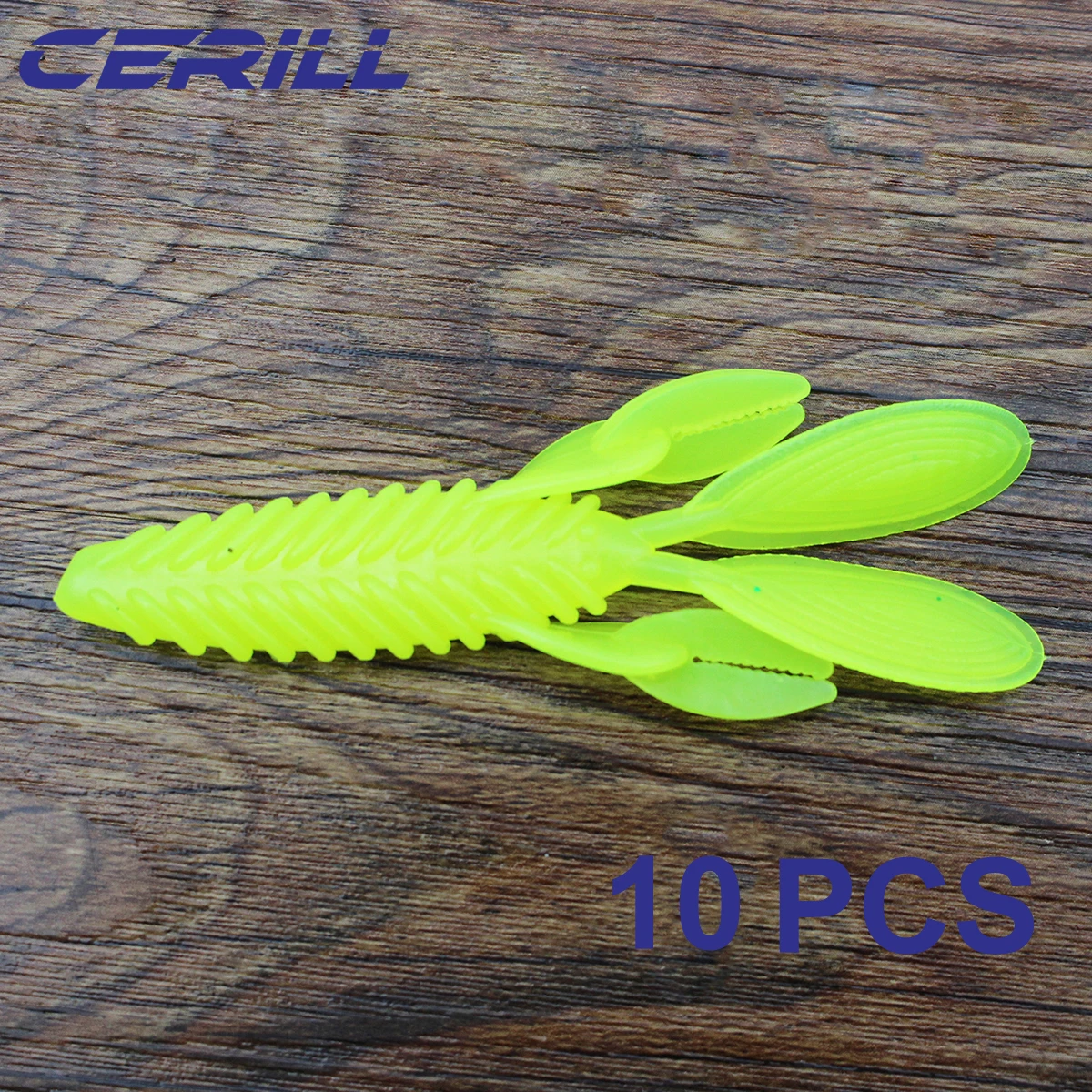 Ceril-señuelo de pesca suave de Camarón, cebo de silicona, Wobbler, Jigging, Lucio, giratorio, Twintails, Shiner, Swimbait Tackle, 90mm, 10 piezas