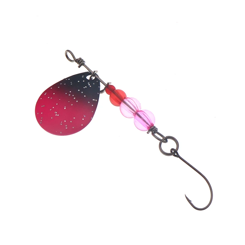 5 unids/caja cuchara de pesca 2,3g cebo giratorio con ganchos individuales plantilla de Metal señuelo de pesca cebos duros cuchara señuelos lubina cebo artificial - imagen 3