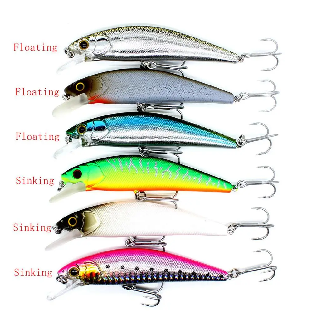 AOCLU Wobbler Jerkbait 95mm lubina flotante VMC gancho cuerpo plano - imagen 4