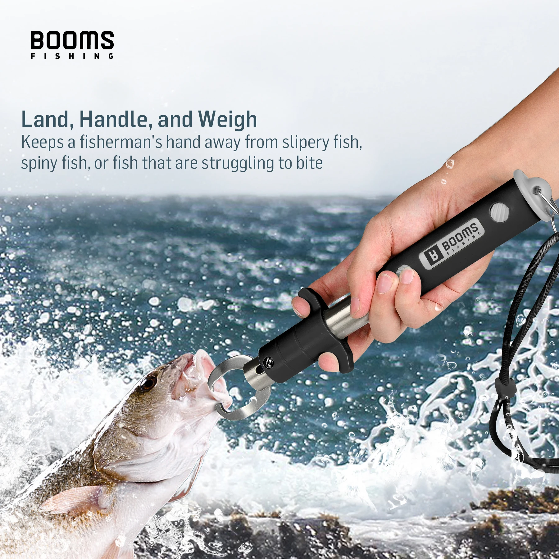Booms Fishing G11 pinza de pesca de acero inoxidable agarre de pescado profesional abrazadera de labio Grabber alicates plegables herramientas de controlador de Clip - imagen 3