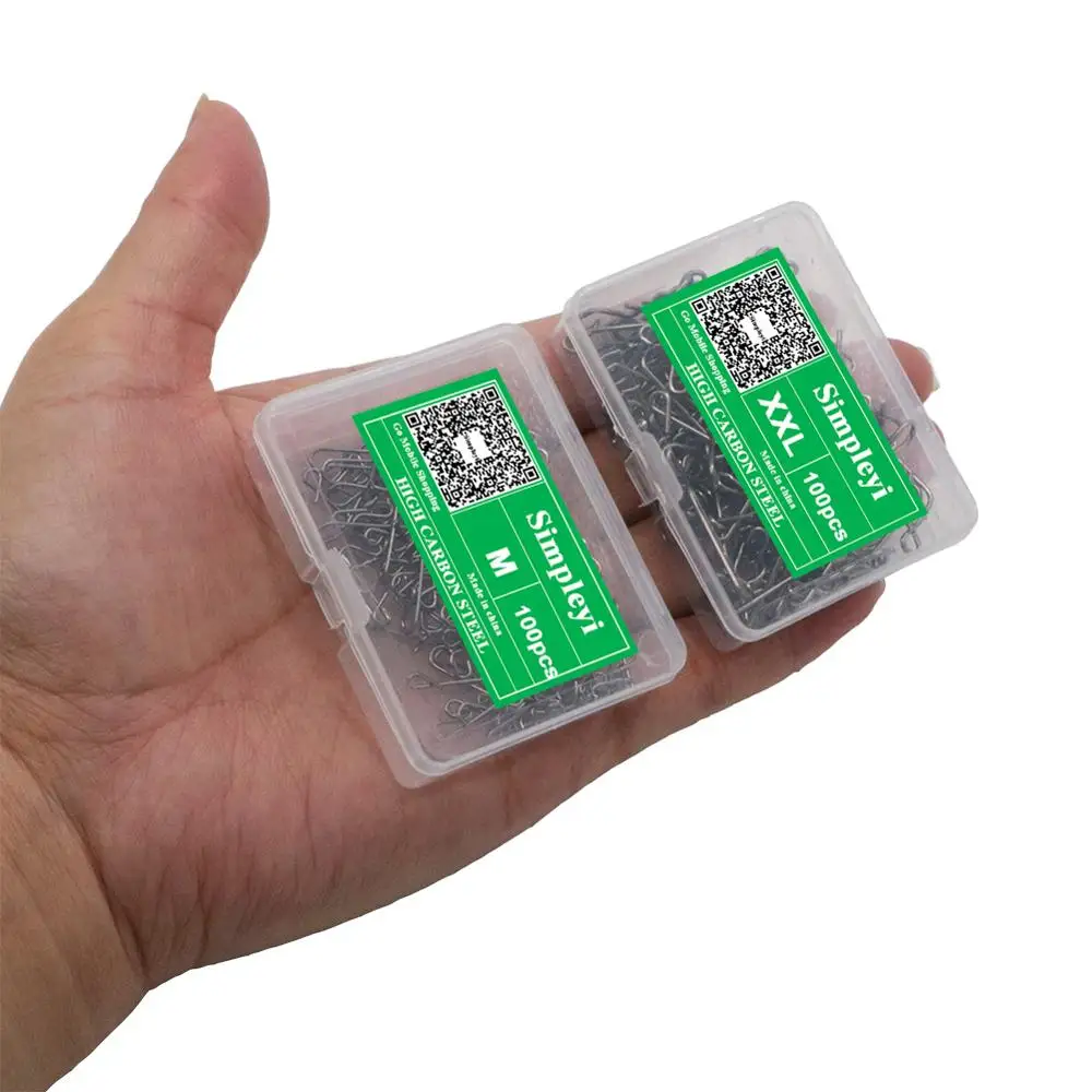 Caja de 50/100 uds, broches de presión de acero inoxidable para pesca, Clips de cierre, tamaño SS-XXL, Conector de seguridad, accesorios, aparejos para señuelos, ganchos - imagen 3