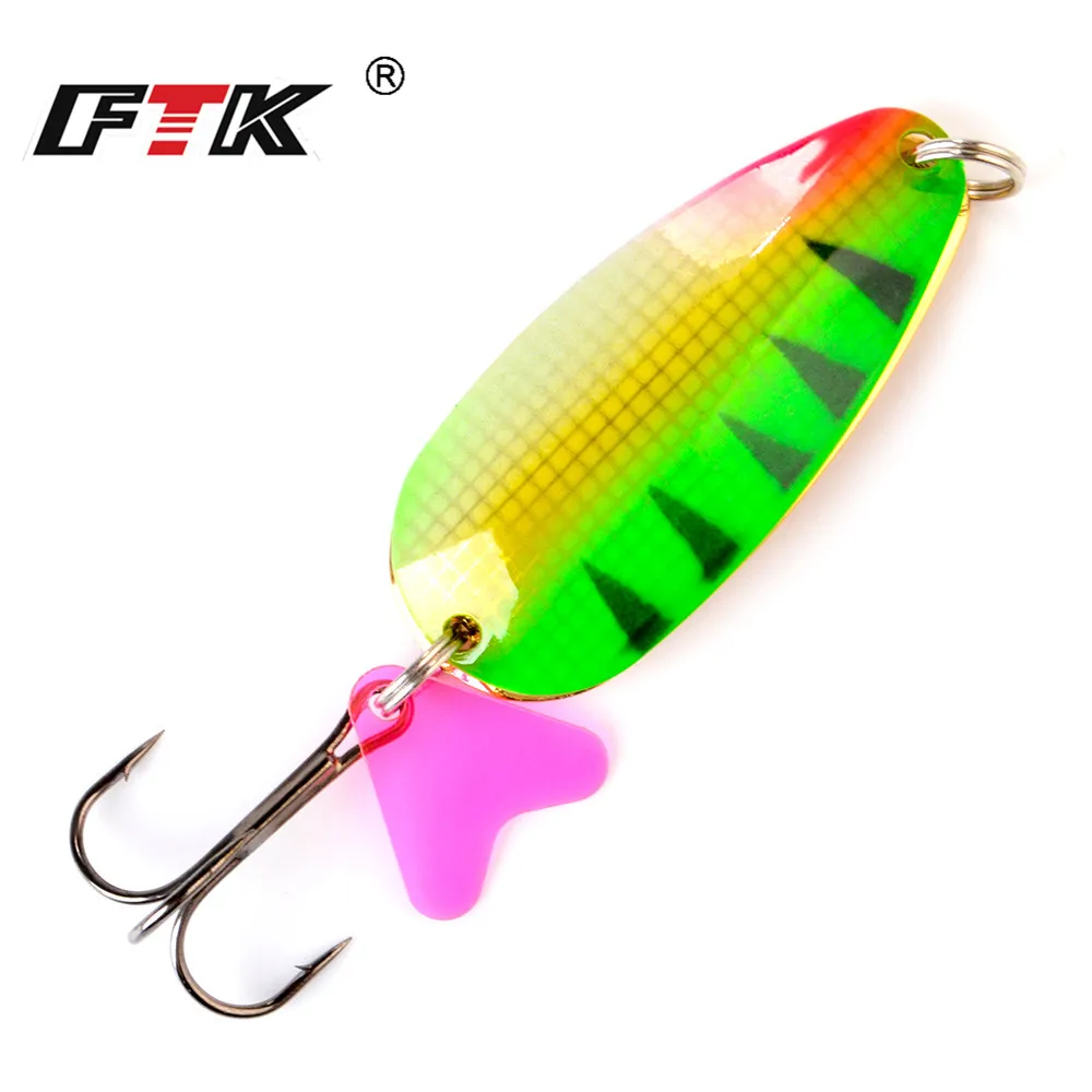 FTK-señuelo de pesca de Metal, cebo giratorio de 21g, 30g, 35g, doble cuchara con gancho triple, cebo duro para pesca de Lucio, 1 unidad