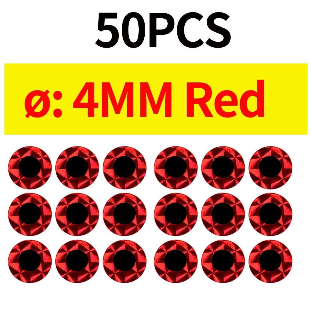 50pcs 4MM Red
