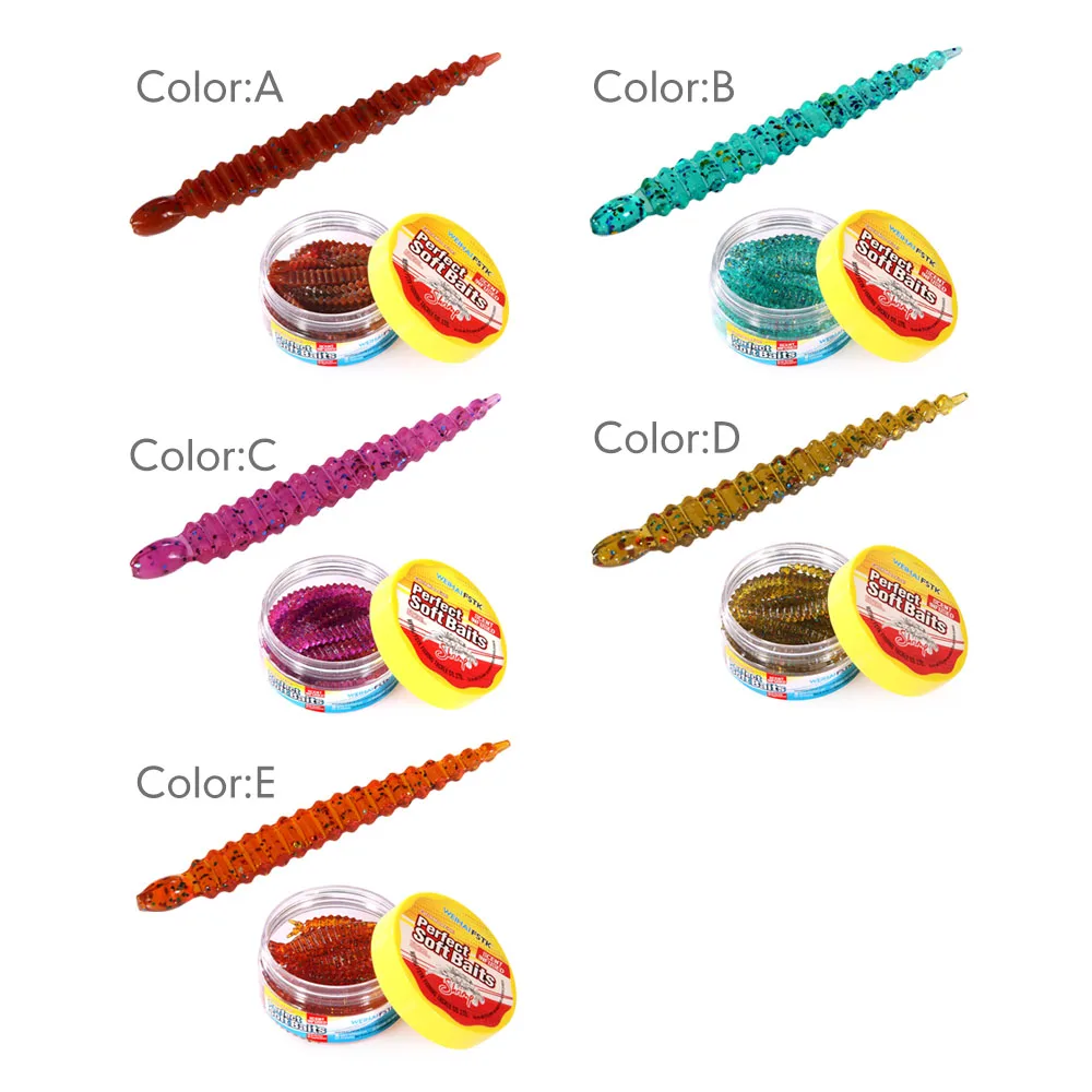 FSTK, nuevos señuelos blandos de sanguijuela, gusano, trucha, señuelo de Pesca, 3 pulgadas, 7,5 cm, 2,0g, aparejos, lubina, Lucio, cebo suave de plástico Artificial - imagen 4