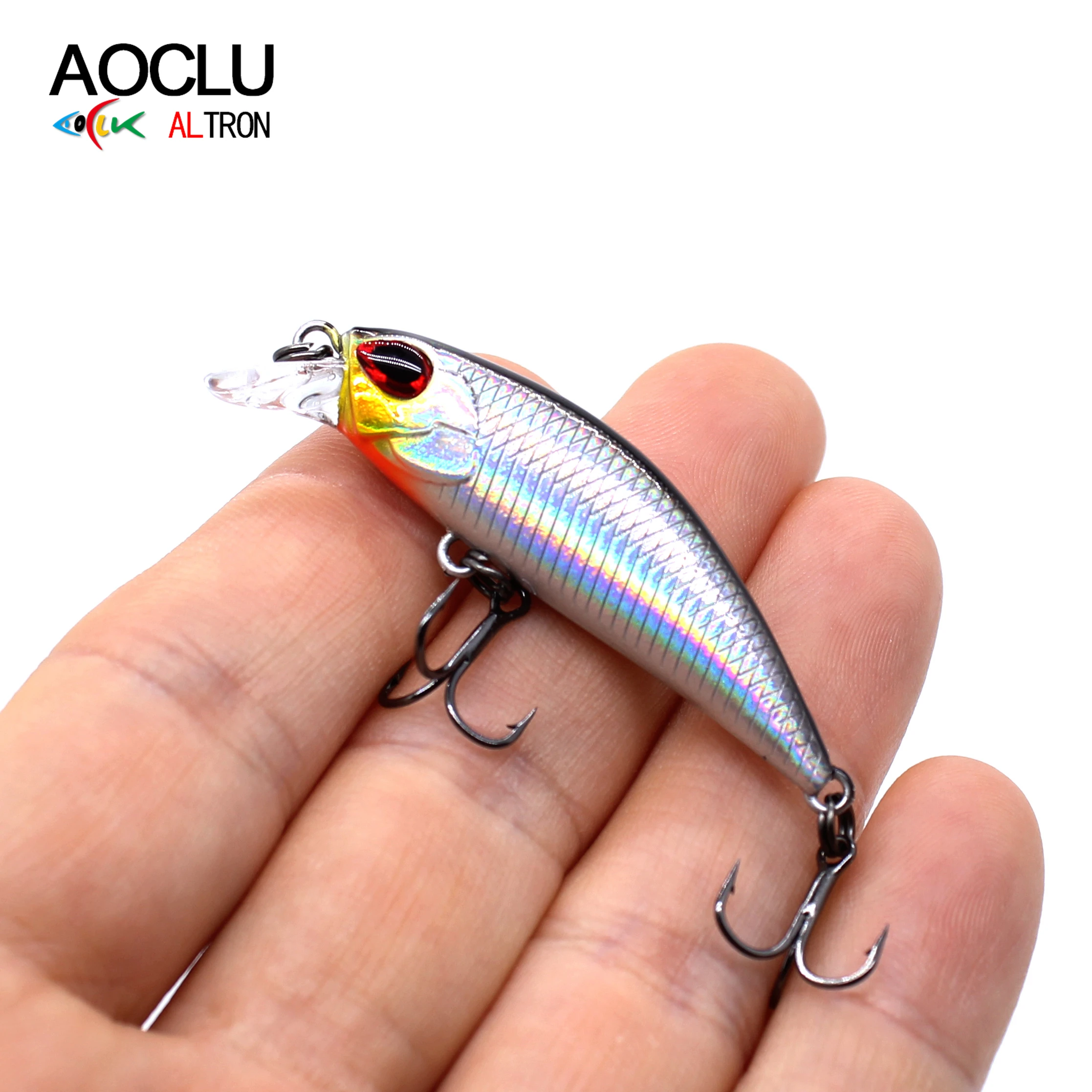AOCLU-Minicebo duro Wobbler de hundimiento, Minnow Shad Crankbait, acción de natación vívida para pesca en barco de toda clase, 45mm, 4,5G - imagen 4