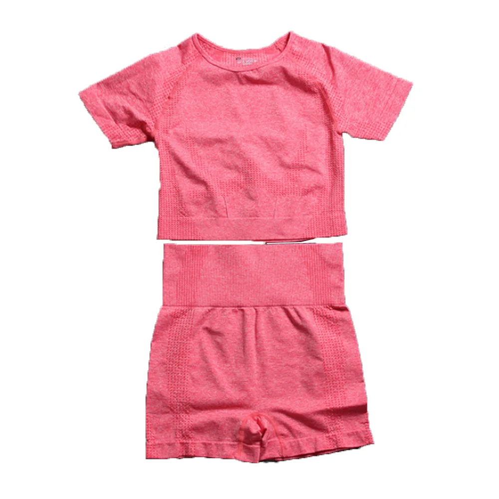 Conjunto de Yoga sin costuras para mujer, traje deportivo, ropa de entrenamiento, Top corto de manga larga para gimnasio, Leggings de cintura alta, ropa deportiva para Fitness - imagen 4