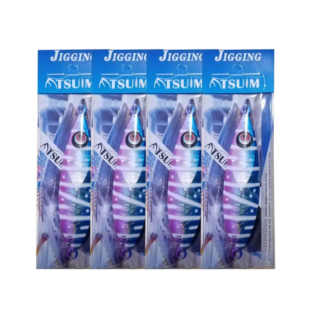 Señuelo de Metal para Pesca vertical, cebo de Pesca de agua salada con brillo lento, tipo 150g200g260g