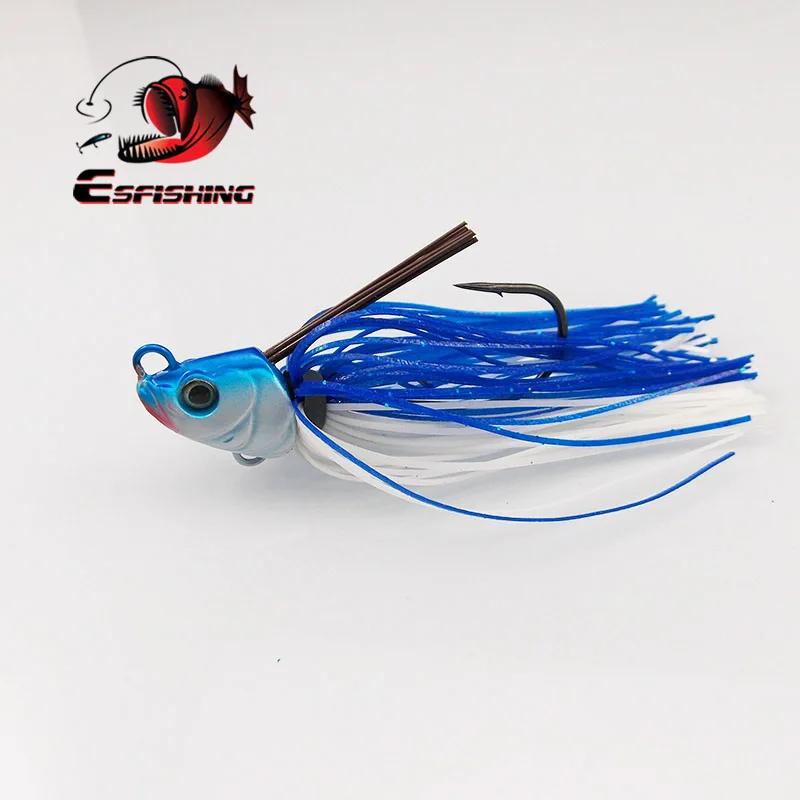 ESFISHING-anzuelo de pesca con cabeza de anzuelo, 4 Uds., 7g, 1/0, 2/0, faldas de silicona, Señuelos de Pesca, cebo suave de Metal - imagen 4