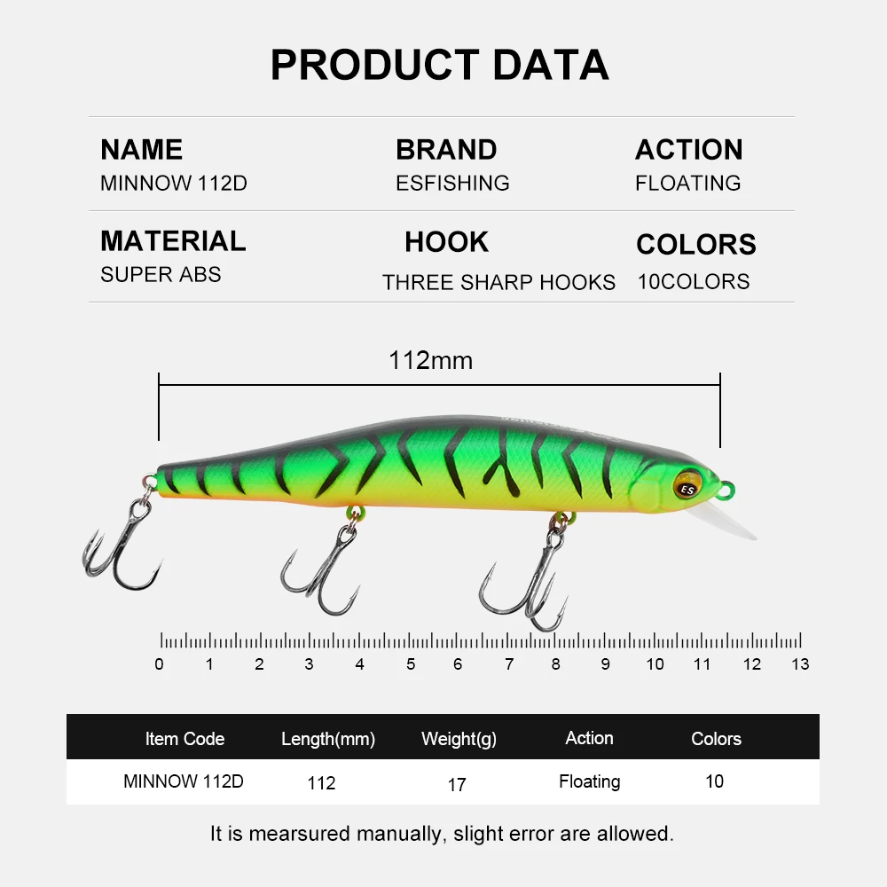 KESFISHING-Cebo duro con sistema de peso magnético, señuelo de pesca de calidad, 112mm, 17g, 0,8-1,2 m - imagen 3