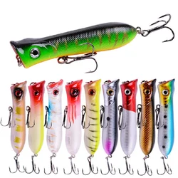 Señuelo Popper de superficie 8cm para Black Bass, Lucio y Trucha