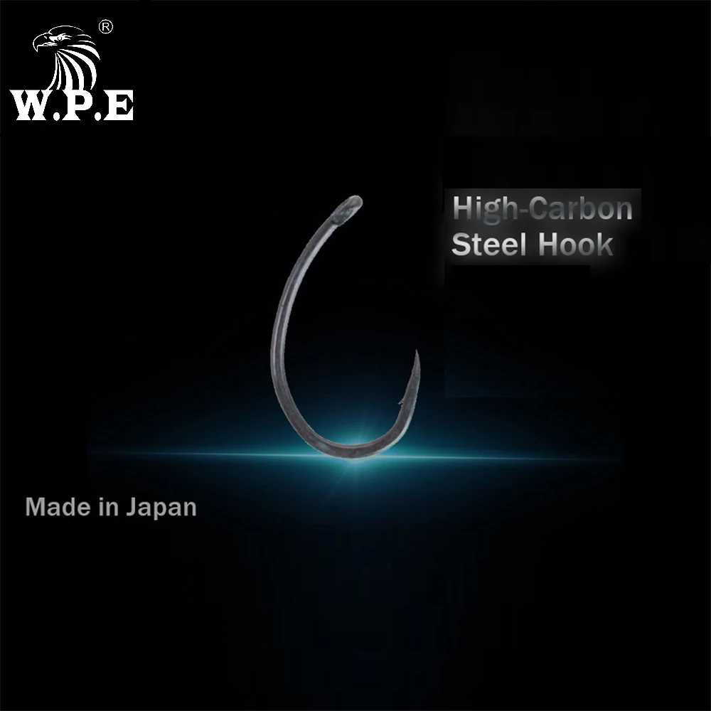 W.P.E marca revestimiento de anzuelo de pesca 30 unids/lote anzuelo de pesca de carpa 2 # /4 # /6 # /8 # / Gape ancho con aparejos de pesca con anzuelo de púas micro - imagen 5