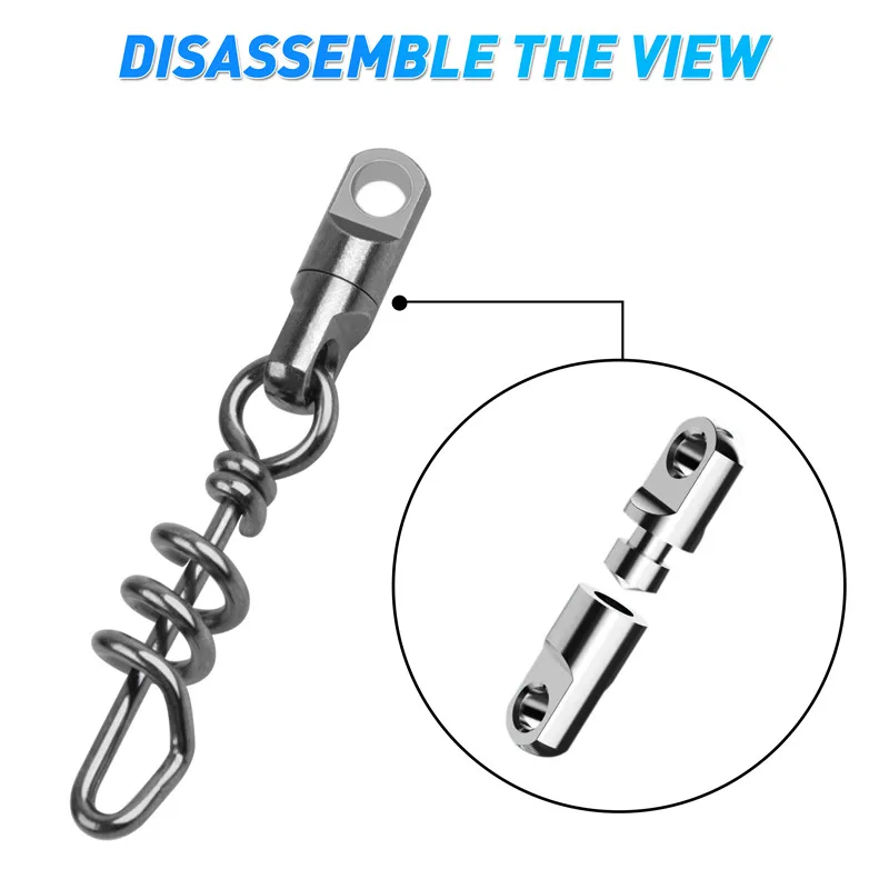 Conector de pesca de latón de alta resistencia, juego grande, Sacacorchos de enlace rápido, broches de remolino, aparejos de aparejo de pesca de atún, 550lb, 15 unidades por lote