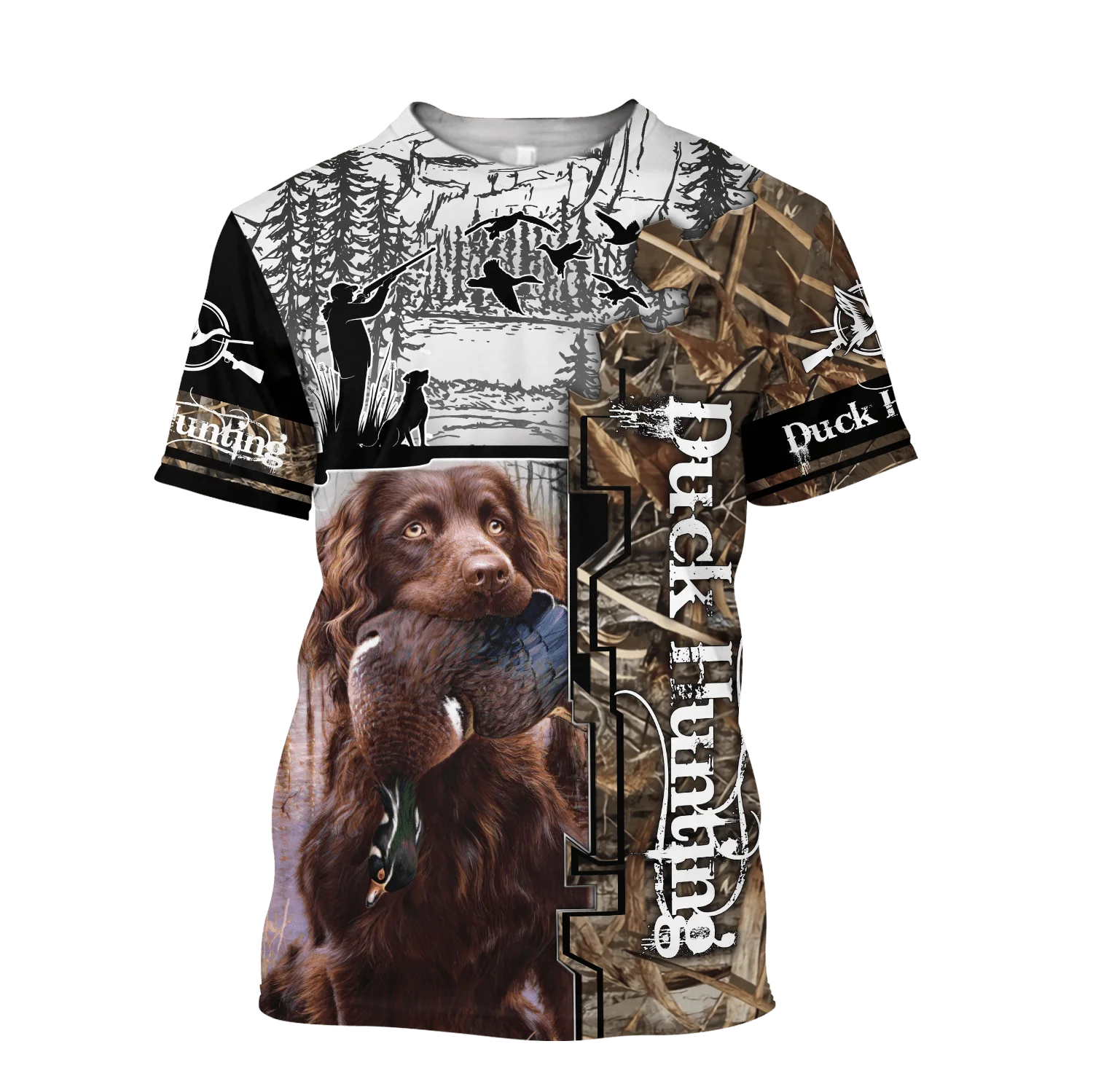 Camiseta Hipster fresca de verano para hombre, camiseta de manga corta con estampado 3D de Animal pato/ciervo/caza, camisetas informales Unisex TX0197 - imagen 5