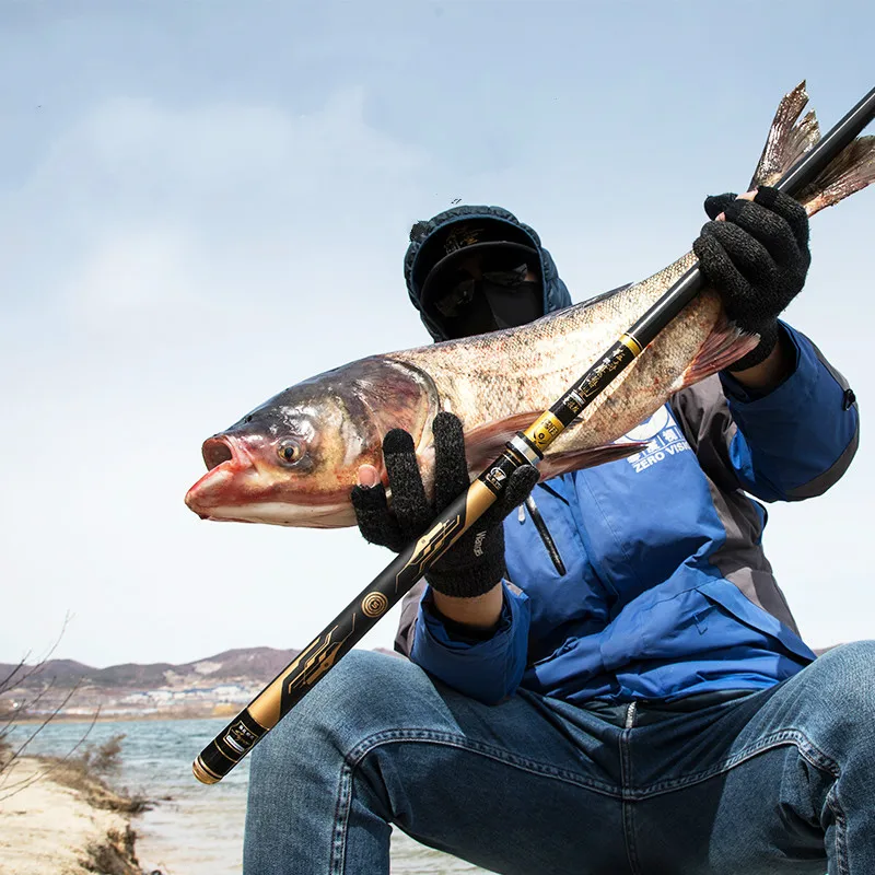 Caña de pescar superdura, 5H, 6H, 3,6 m-7,2 m, caña de mano telescópica, cuñas, palo Olta, 19/28 tonos, para Pesca de carpa, color negro - imagen 4
