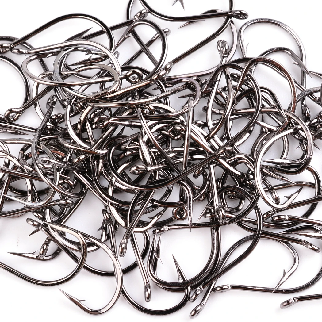 DNDYUJU-anzuelos de gusano suave para pesca, anzuelos de acero de alto carbono, anzuelos de tirón suave, accesorios de pesca de carpa, 50 piezas - imagen 5